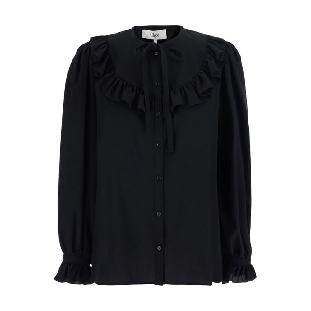 Chloé Women Shirt With Black Silk Front Panel Women
